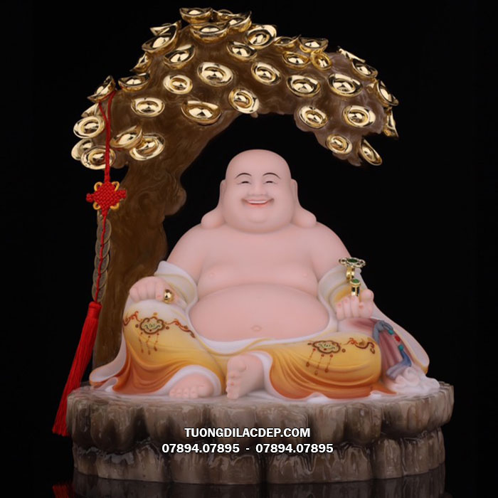 tượng Phật Di Lặc Gấm Vàng Cây Tiền