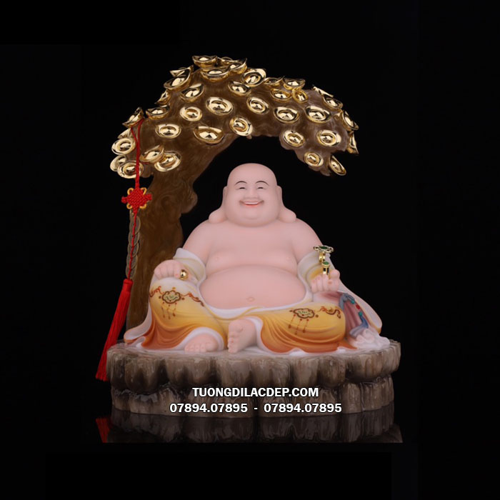 tượng Phật Di Lặc Gấm Vàng Cây Tiền