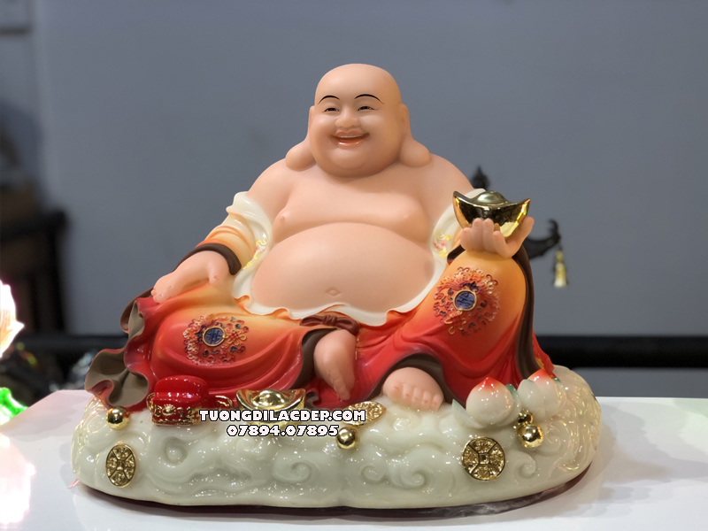 Tượng Phật Di Lặc vẽ gấm ngự mây đẹp nhất 