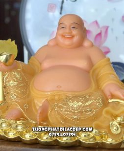 Tượng Phật Di Lặc thạch anh đế thỏi vàng đẹp